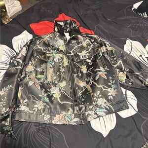 H&M Multicolor Floral Bomber Jacket